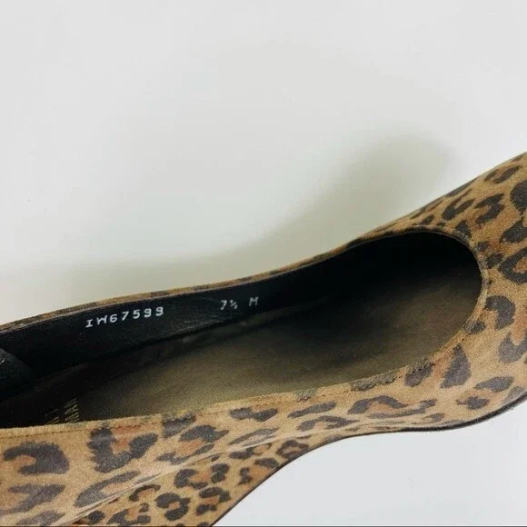 Stuart Weitzman Animal Leopard Cheetah Print Suede Leather Wedge Shoes Size 7.5 - Picture 13 of 16